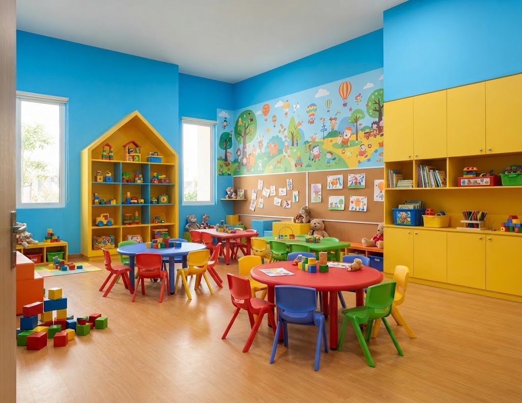 Childcare and early learning centre colorful painting